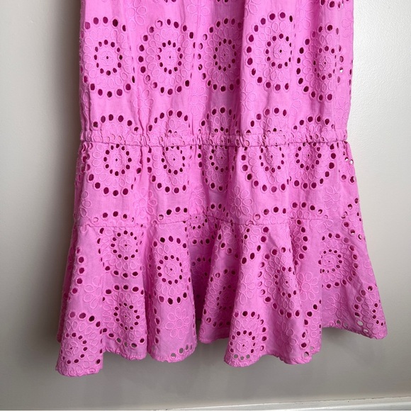 Cartolina Pink Eyelet Dress with Ruffle Sleeves NWOT Size M - Picture 3 of 8
